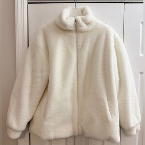 Cozy White Faux Fur Jacket